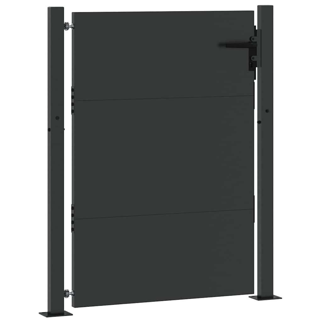 Haveport med lås Sort 110 x 155 cm Pulverlakeret stål