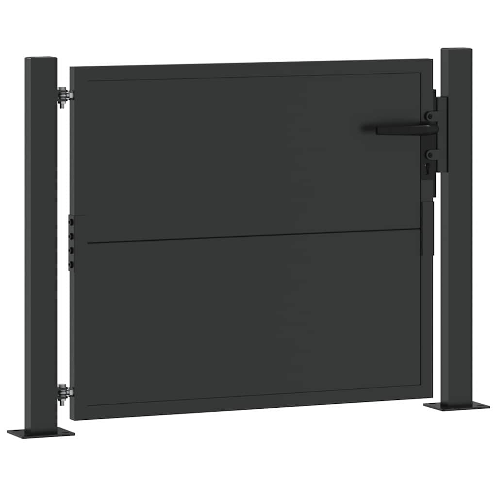 Haveport 110 x 105 cm Pulverlakeret stål Sort Låses