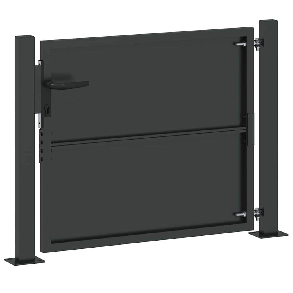 Haveport 110 x 105 cm Pulverlakeret stål Sort Låses