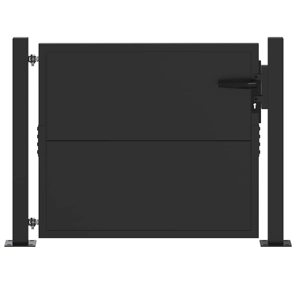 Haveport 110 x 105 cm Pulverlakeret stål Sort Låses