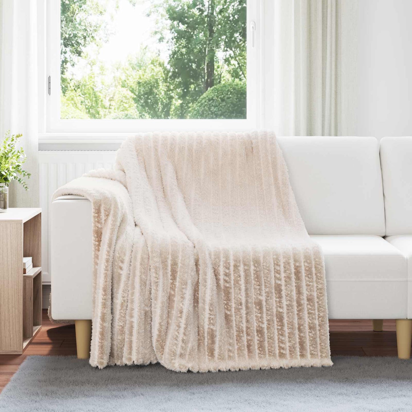 Tæppe Beige 200 x 150 cm 0.8 kg Fleece