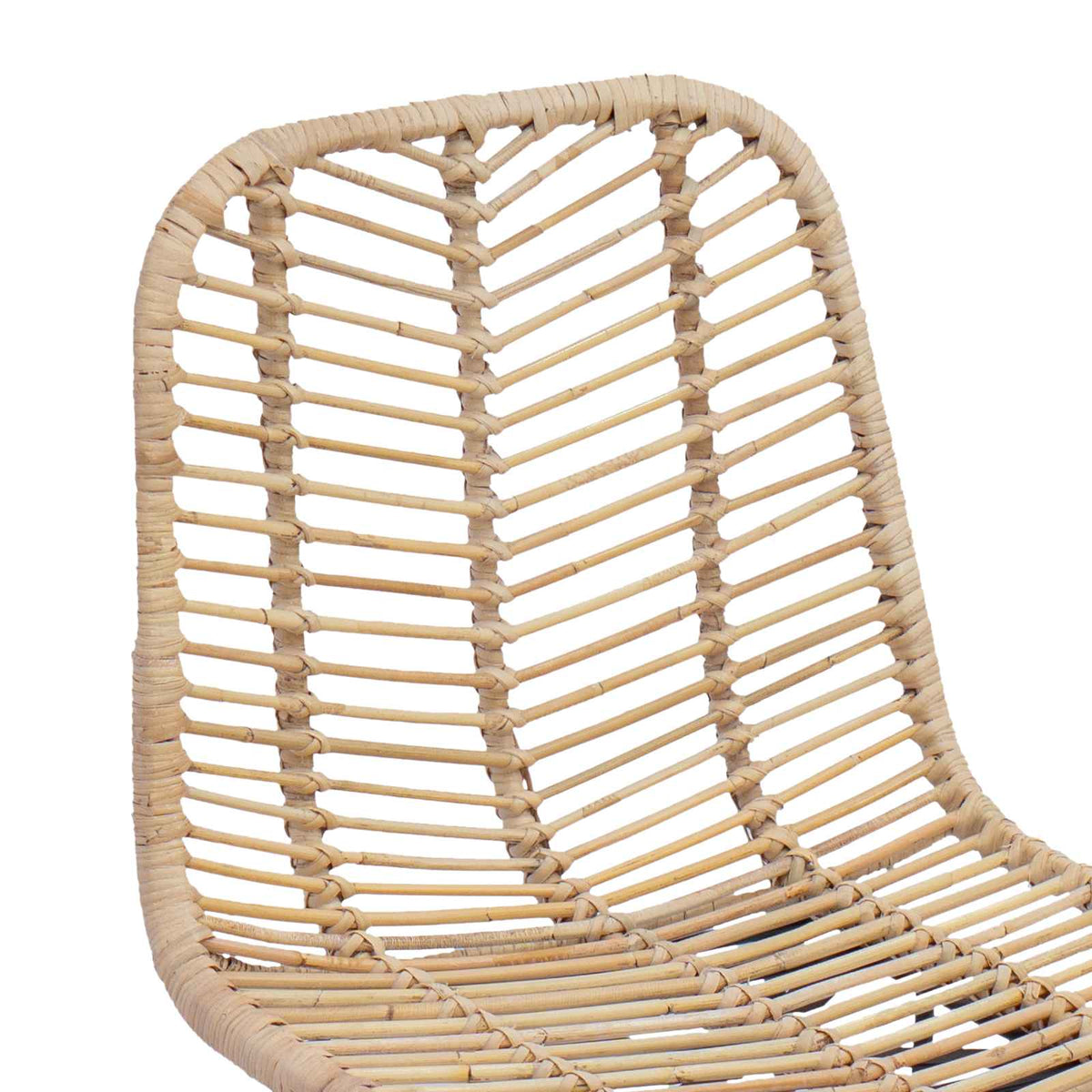 Barstol 2 stk. Naturfarvet 44,5 x 54,5 x 97,5 cm Rattan og Jern
