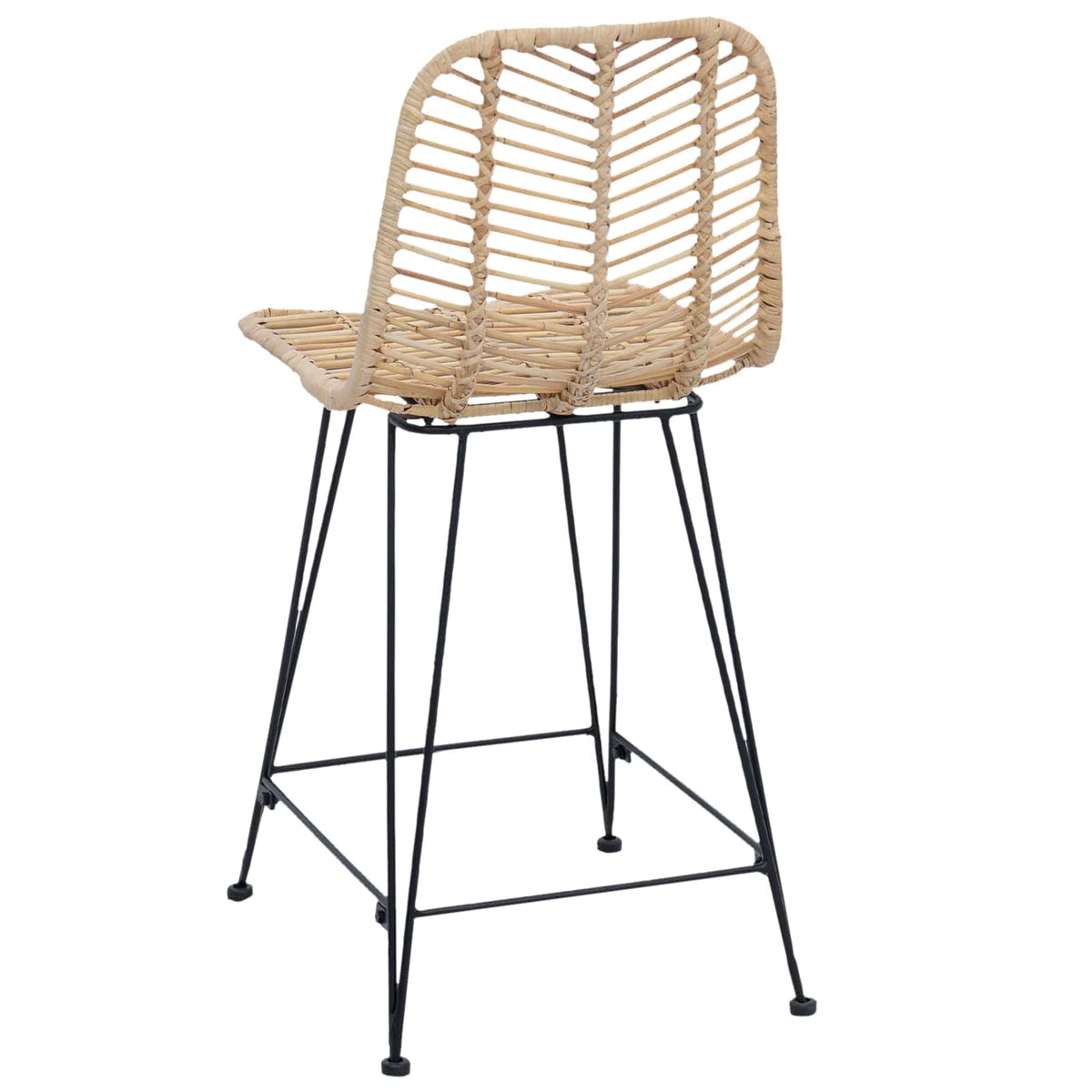 Barstol 2 stk. Naturfarvet 44,5 x 54,5 x 97,5 cm Rattan og Jern