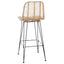 Barstol 2 stk. Naturfarvet 44 x 53 x 111 cm Rattan og Jern