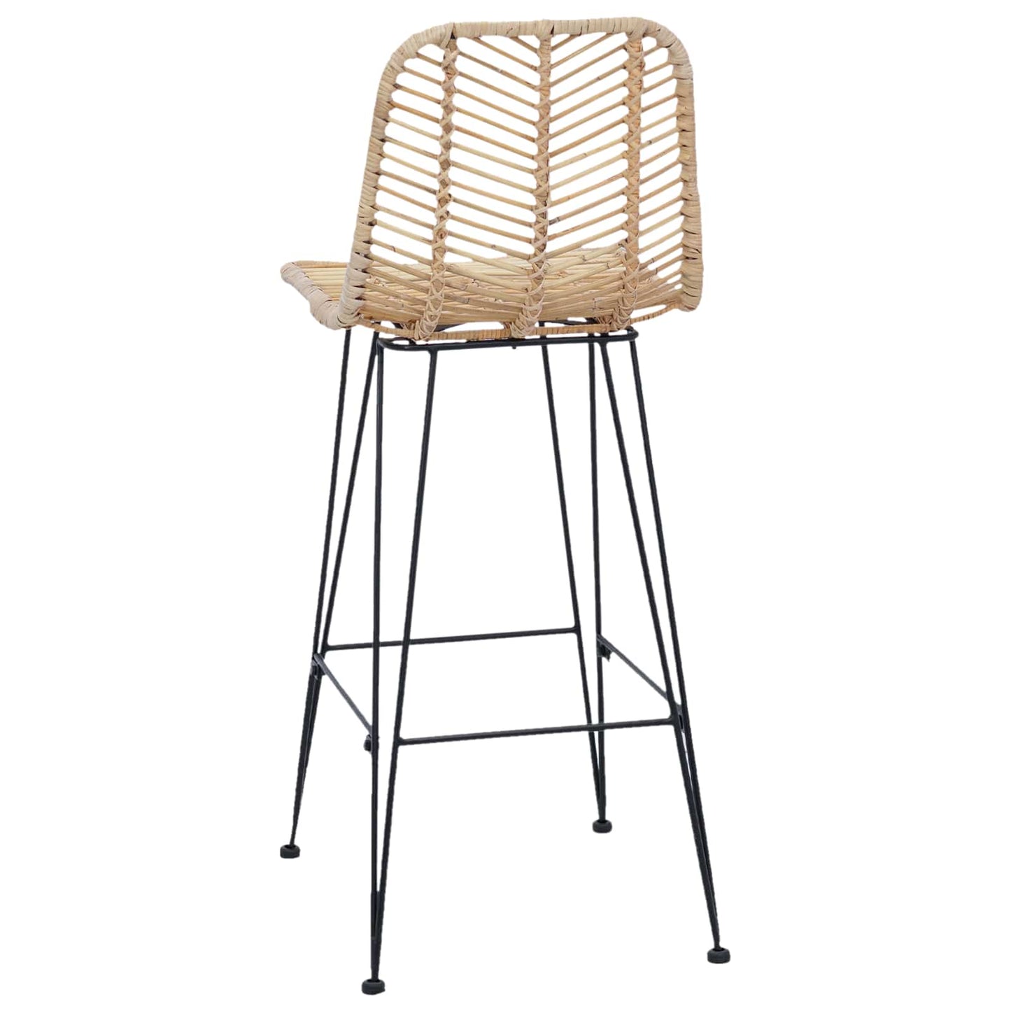 Barstol 2 stk. Naturfarvet 44 x 53 x 111 cm Rattan og Jern