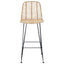 Barstol 2 stk. Naturfarvet 44 x 53 x 111 cm Rattan og Jern