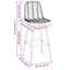 Barstol 2 stk. Naturfarvet 44 x 53 x 111 cm Rattan og Jern
