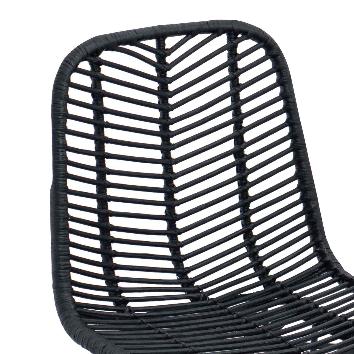 Barstol 2 stk. Sort 44,5 x 54,5 x 97,5 cm Rattan og Jern