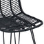 Barstol 2 stk. Sort 44,5 x 54,5 x 97,5 cm Rattan og Jern