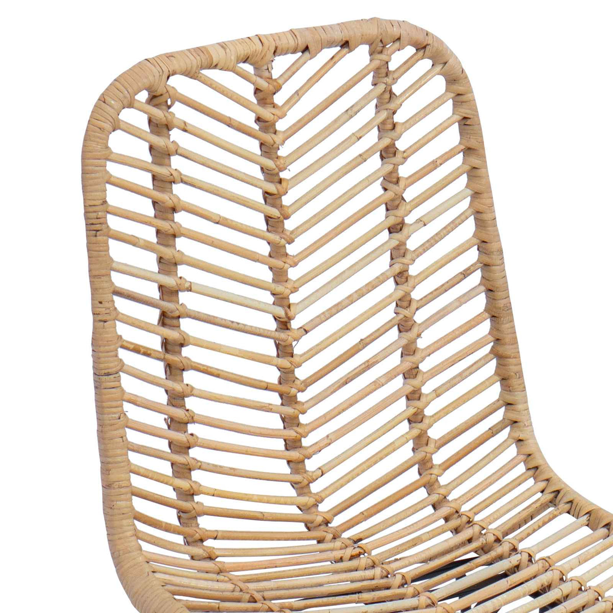 Spisestuestol 2 stk. Rattan og Jern Naturfarvet