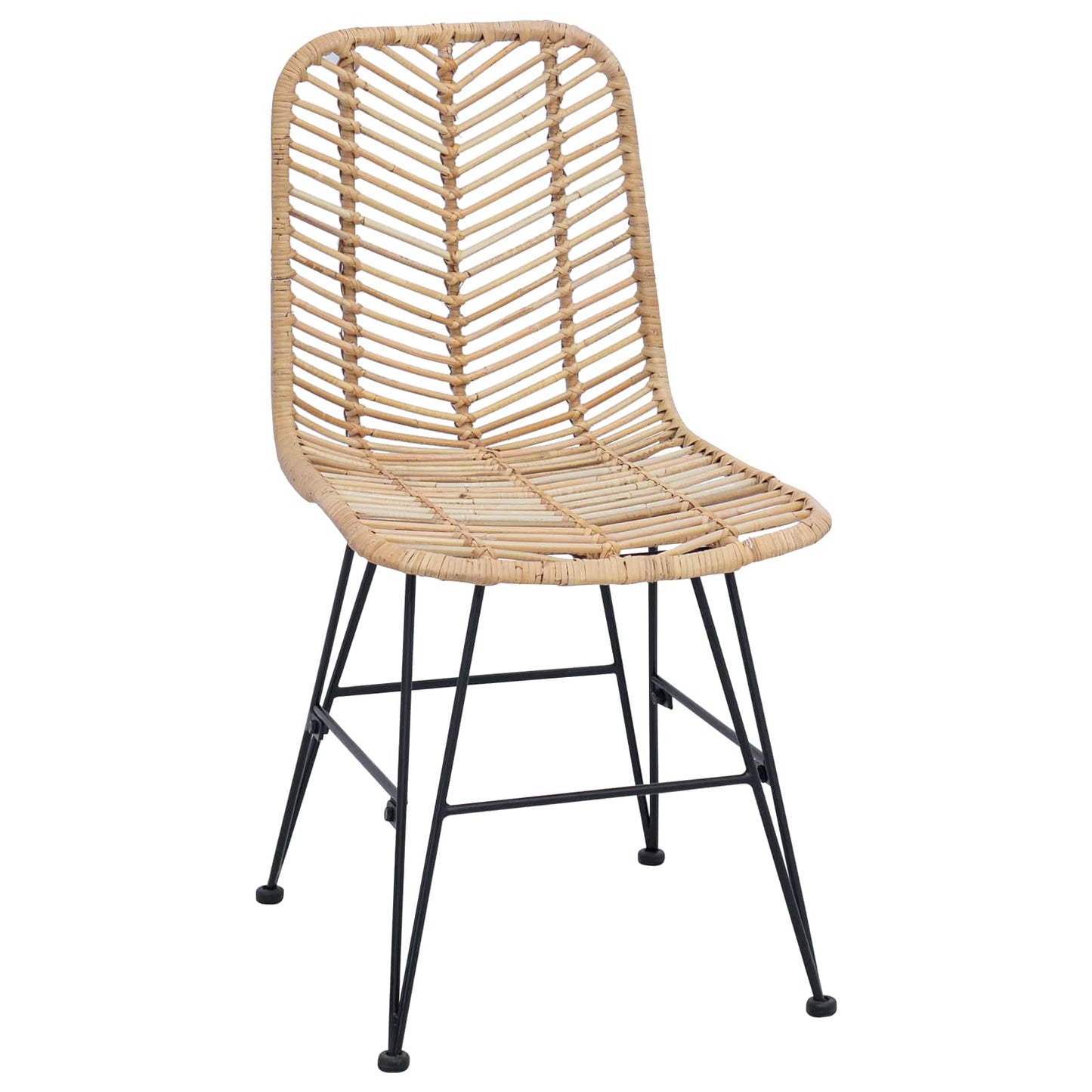 Spisestuestol 2 stk. Rattan og Jern Naturfarvet