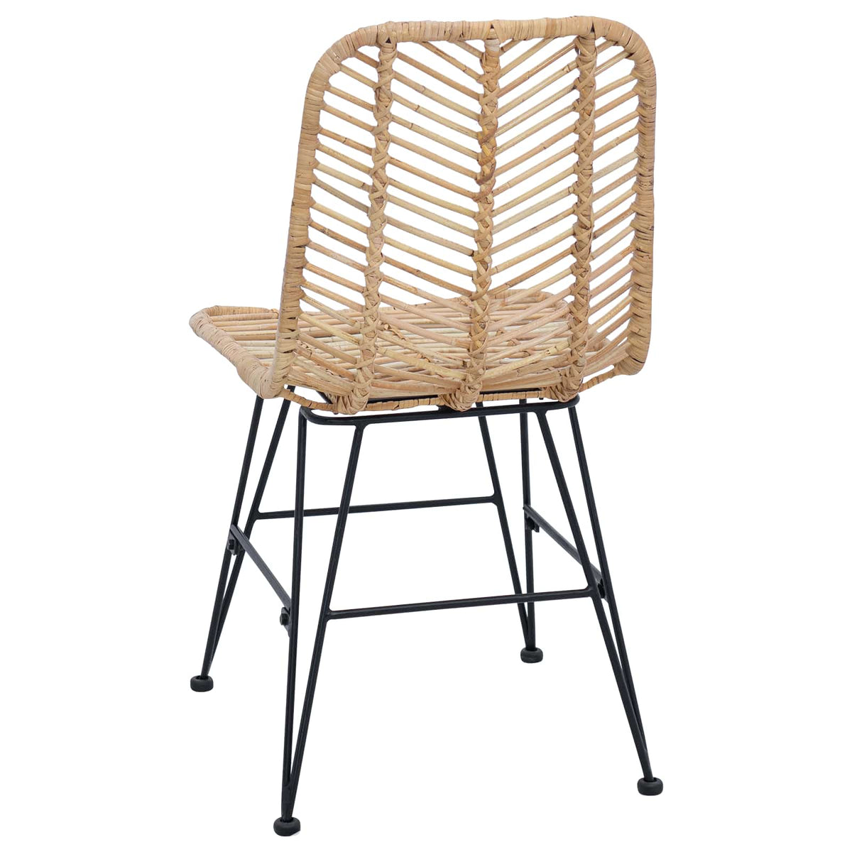 Spisestuestol 2 stk. Rattan og Jern Naturfarvet
