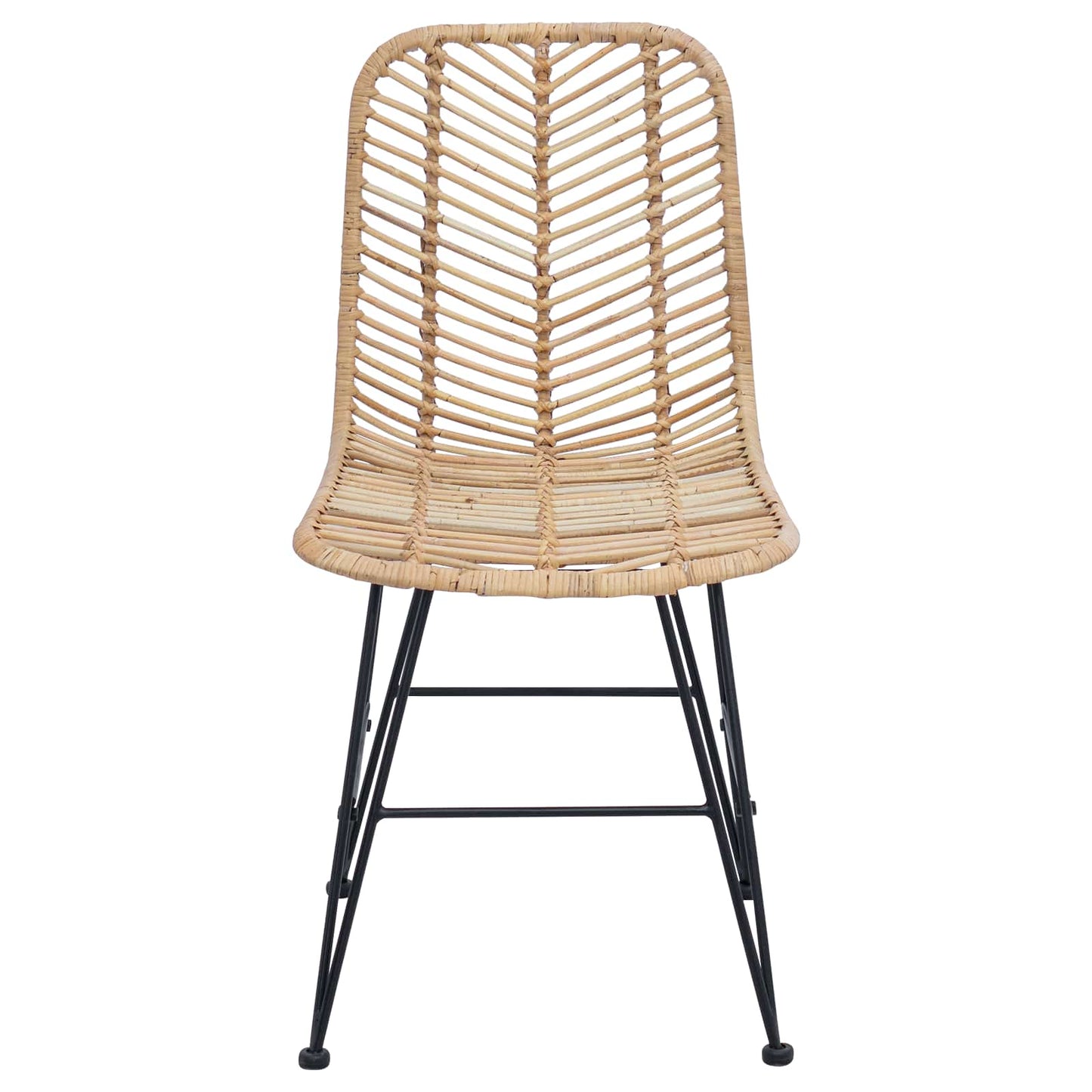 Spisestuestol 2 stk. Rattan og Jern Naturfarvet