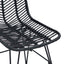 Spisestuestol 2 stk. Rattan og Jern Sort 44 x 54,5 x 85 cm