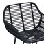 Barstol 2 stk. Sort 55 x 52 x 92 cm Rattan og Jern