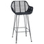 Barstol 2 stk. Sort 55 x 52 x 92 cm Rattan og Jern