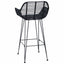Barstol 2 stk. Sort 55 x 52 x 92 cm Rattan og Jern