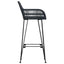 Barstol 2 stk. Sort 55 x 52 x 105 cm Rattan og Jern