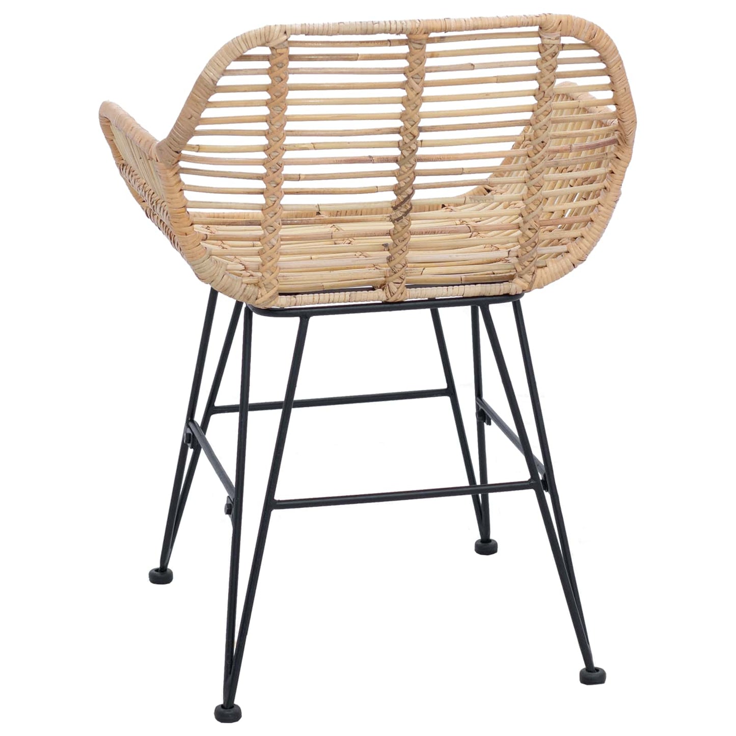 Spisestuestol 2 stk. Rattan og Jern Naturfarvet 55 x 50 x 74 cm