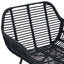 Spisestuestol 2 stk. Rattan og Jern Sort 55 x 50 x 74 cm