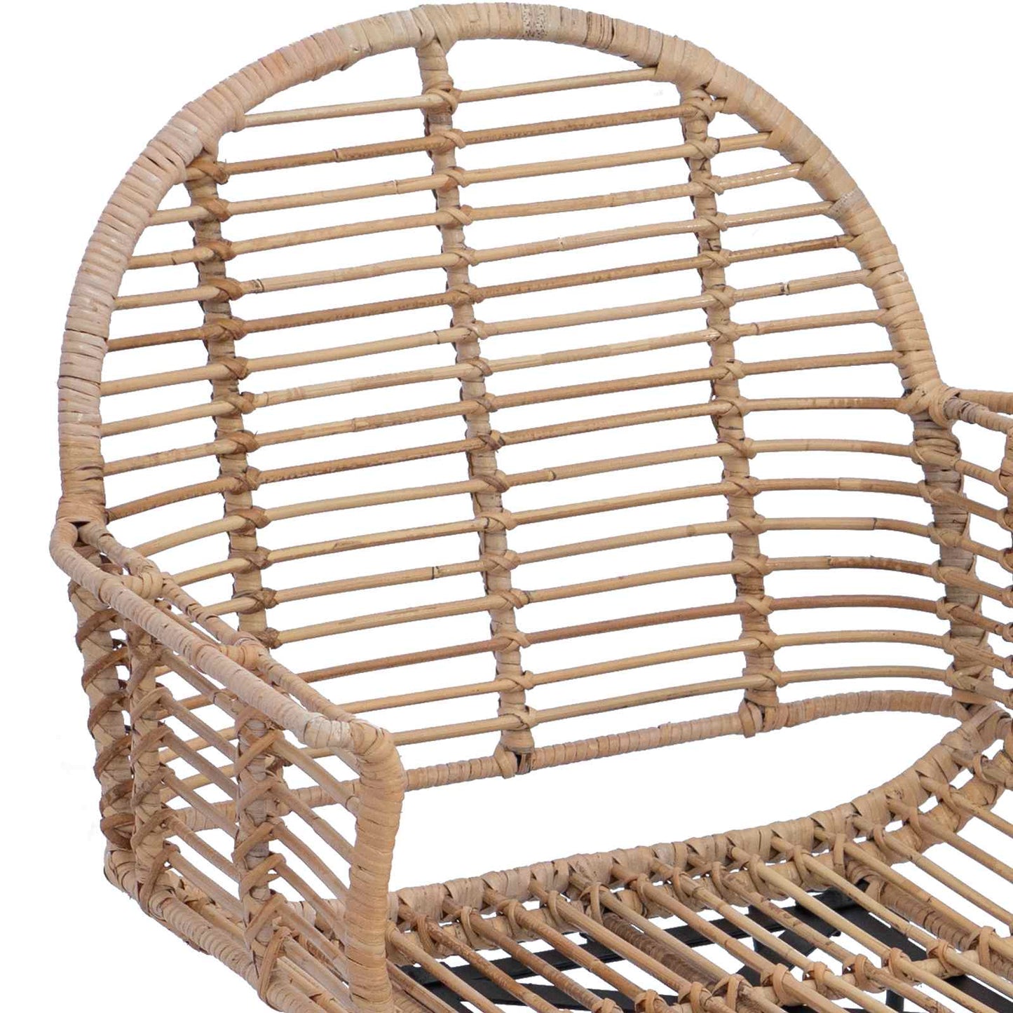 Spisestuestol 2 stk. Rattan og Jern Naturfarvet 57 x 55 x 85 cm