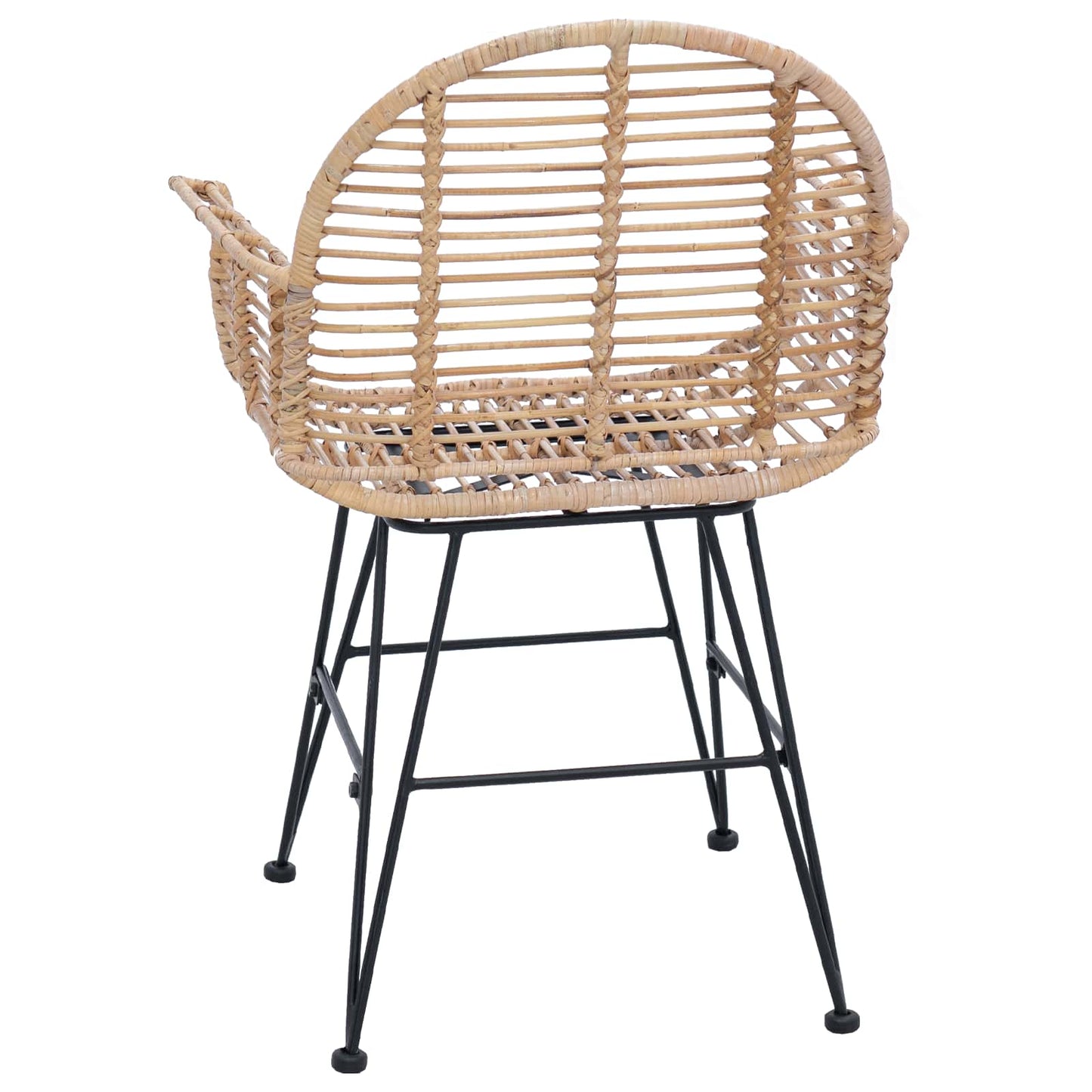 Spisestuestol 2 stk. Rattan og Jern Naturfarvet 57 x 55 x 85 cm