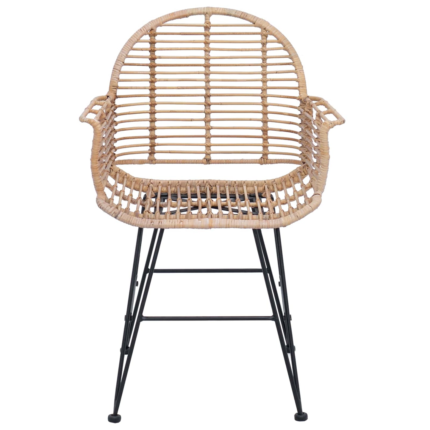 Spisestuestol 2 stk. Rattan og Jern Naturfarvet 57 x 55 x 85 cm