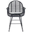 Spisestuestol 2 stk. Rattan og Jern Sort 57 x 55 x 85 cm
