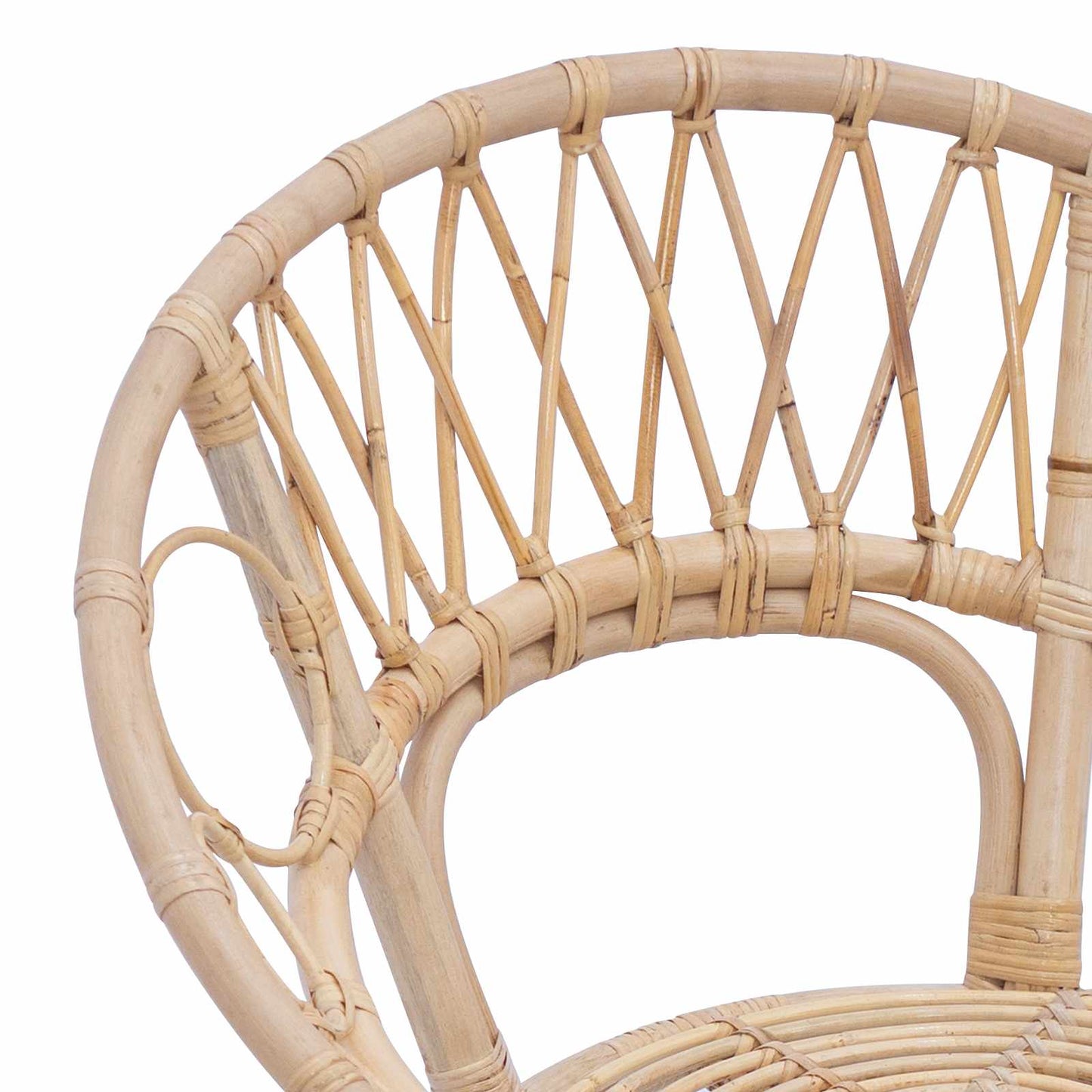Spisestuestol 2 stk. Rattan og Jern Naturfarvet 54 x 65 x 82 cm