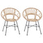 Spisestuestol 2 stk. Rattan og Jern Naturfarvet 54 x 65 x 82 cm