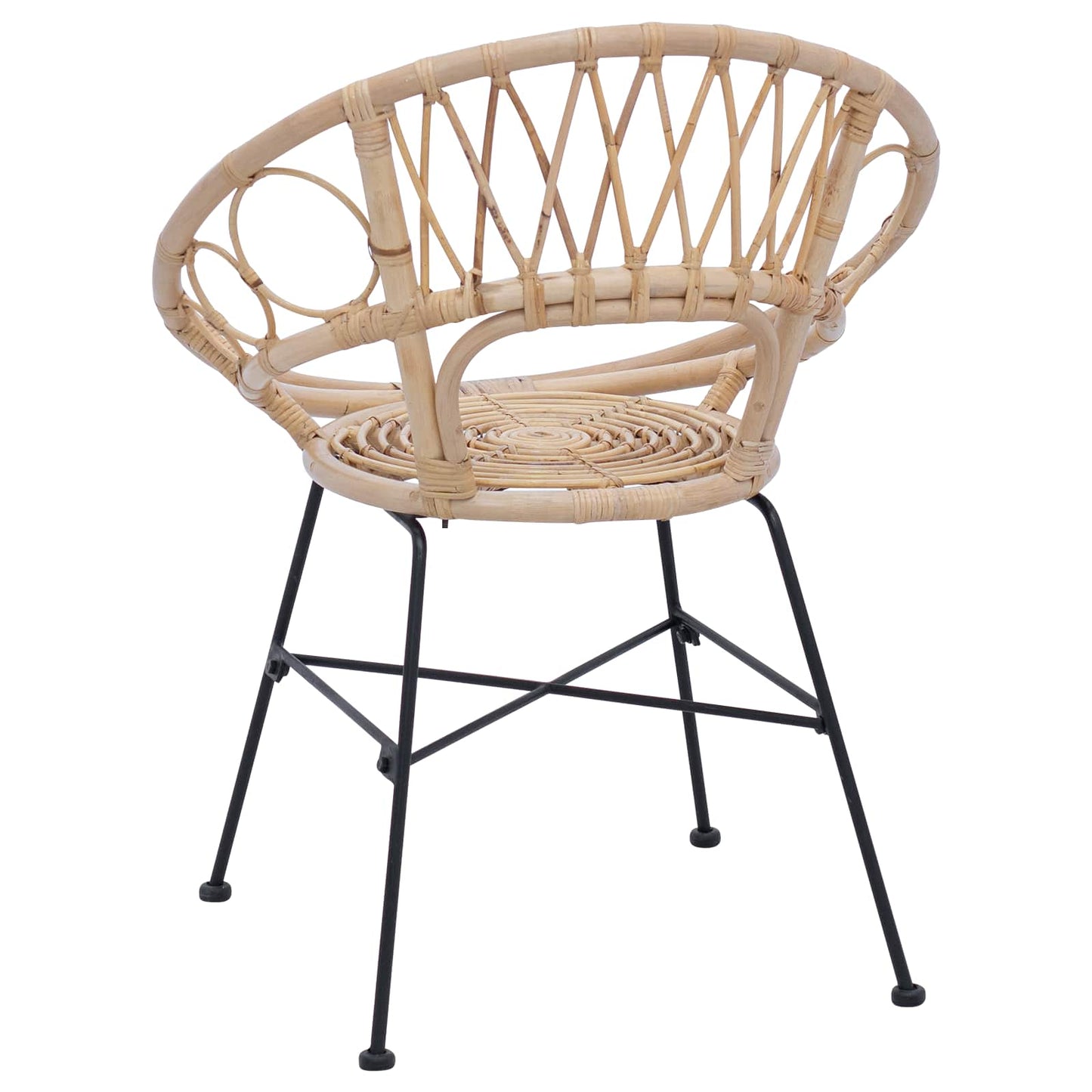 Spisestuestol 2 stk. Rattan og Jern Naturfarvet 54 x 65 x 82 cm
