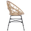 Spisestuestol 2 stk. Rattan og Jern Naturfarvet 54 x 65 x 82 cm