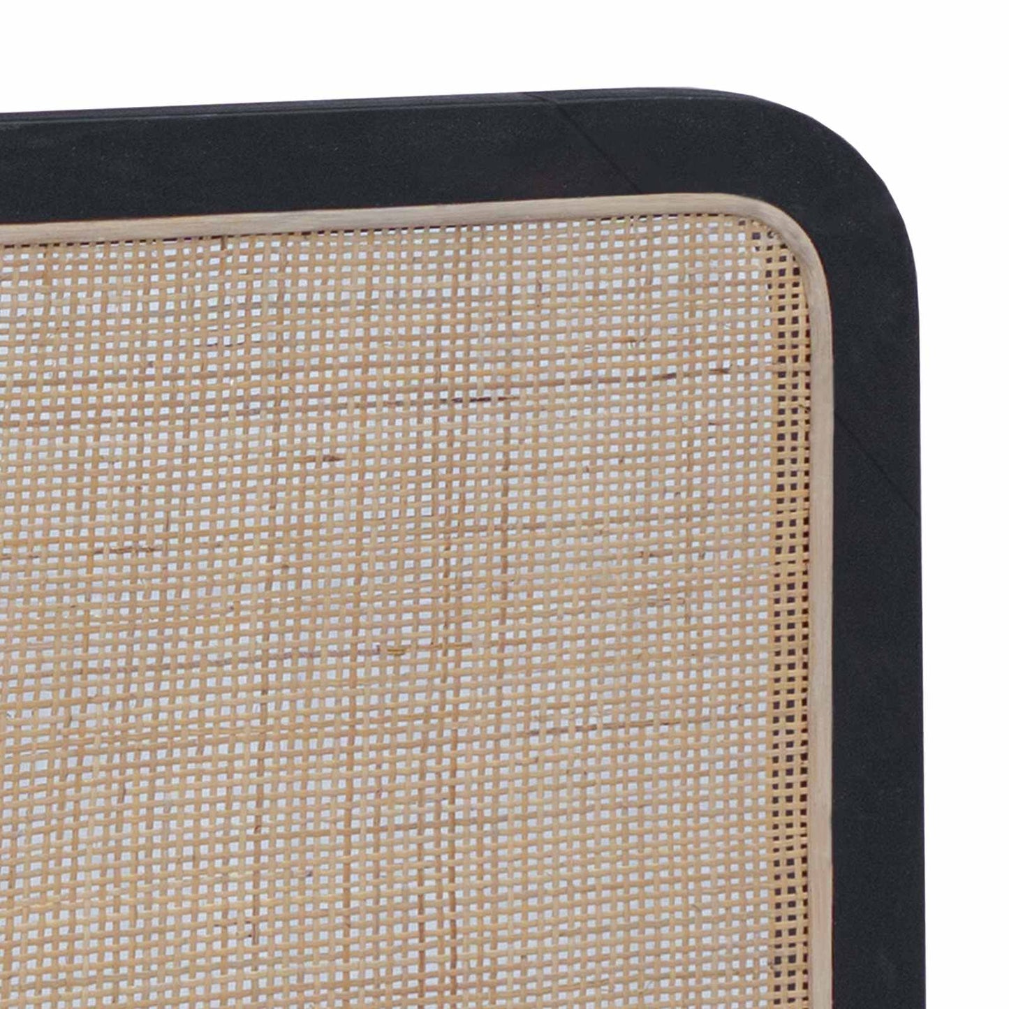 Hovedgærde med hovedgærde Sort 100 x 55 x 3 cm Rattan