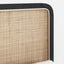 Hovedgærde med hovedgærde Sort 100 x 55 x 3 cm Rattan