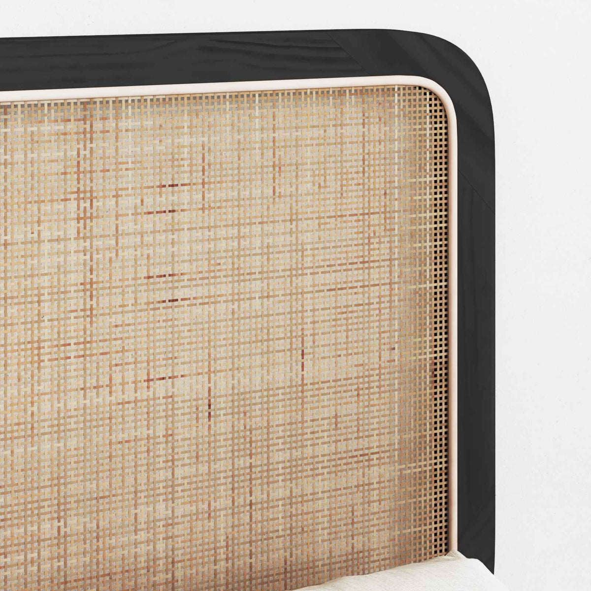 Hovedgærde med hovedgærde Sort 100 x 55 x 3 cm Rattan