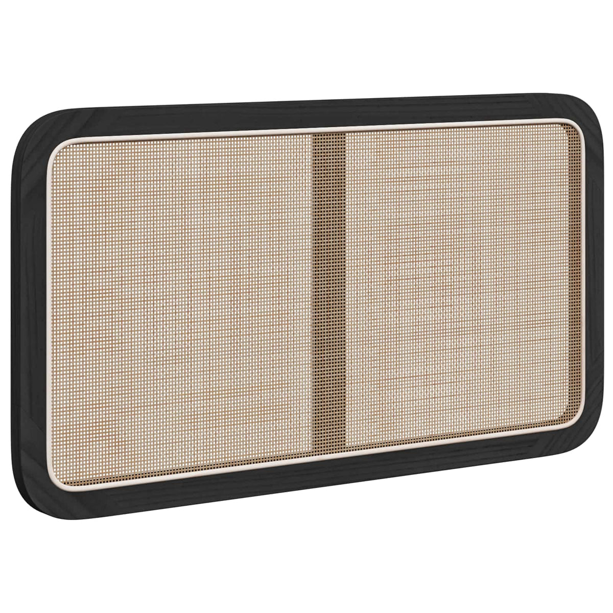 Hovedgærde med hovedgærde Sort 100 x 55 x 3 cm Rattan