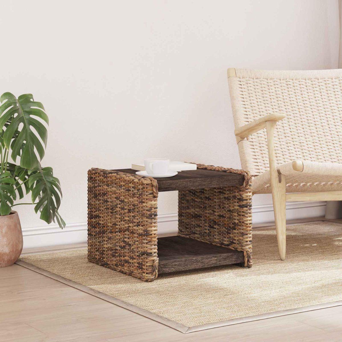 Sofabord Naturfarvet 45 x 45 x 45 cm Massiv Mahogni