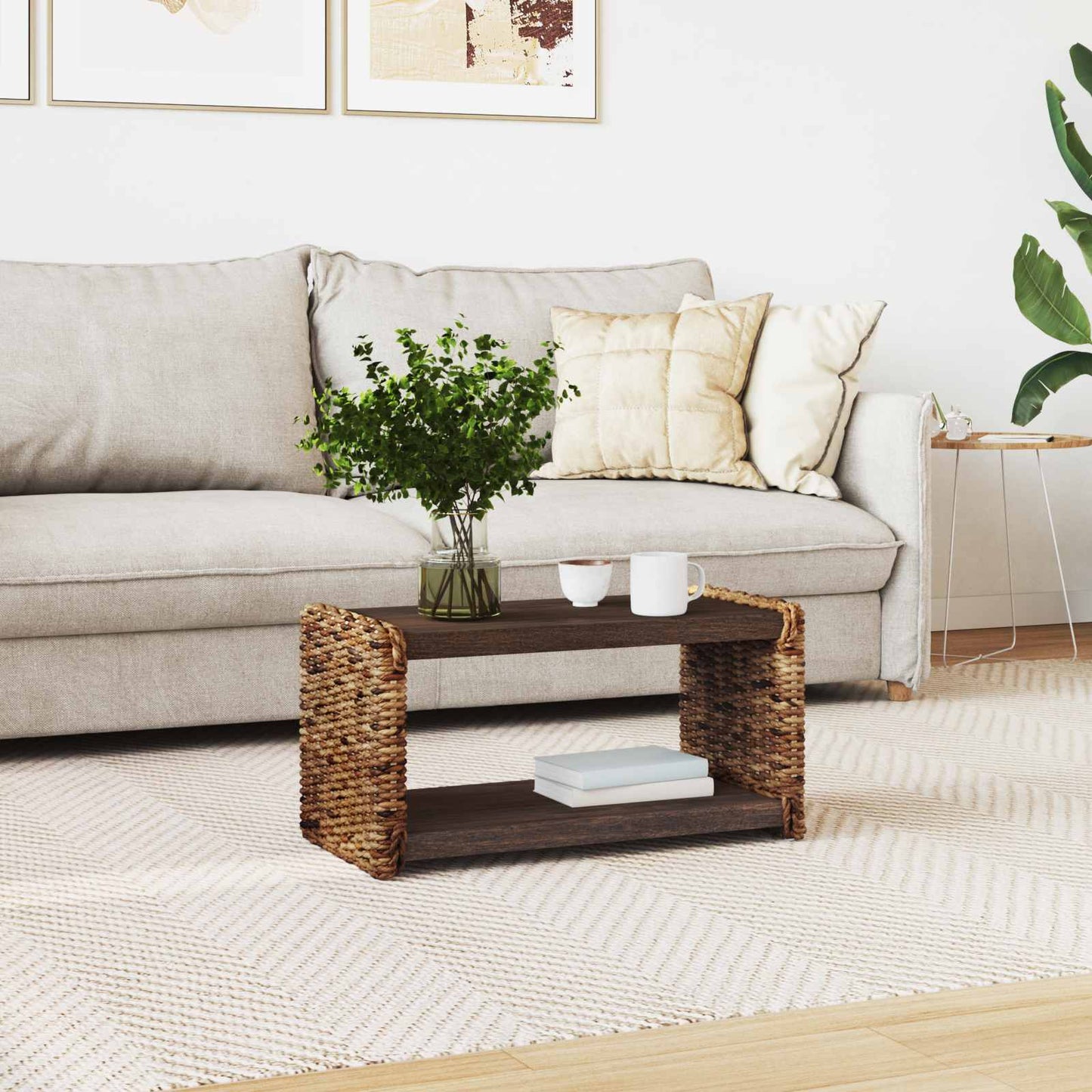 Sofabord Naturfarvet 70 x 35 x 35 cm Massiv Mahogni