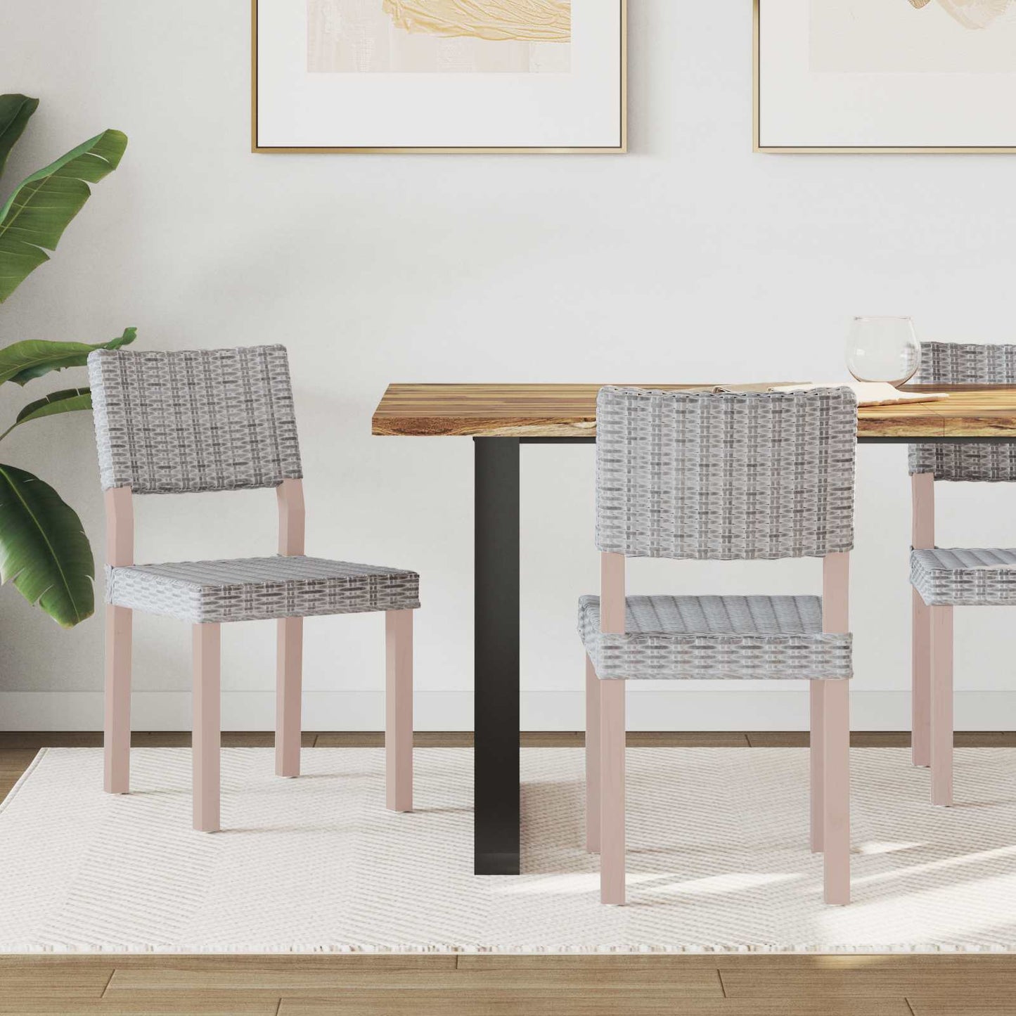 Spisestuestol GENDT 2 stk. Kubu rattan Hvidvask 46 x 55 x 84 cm