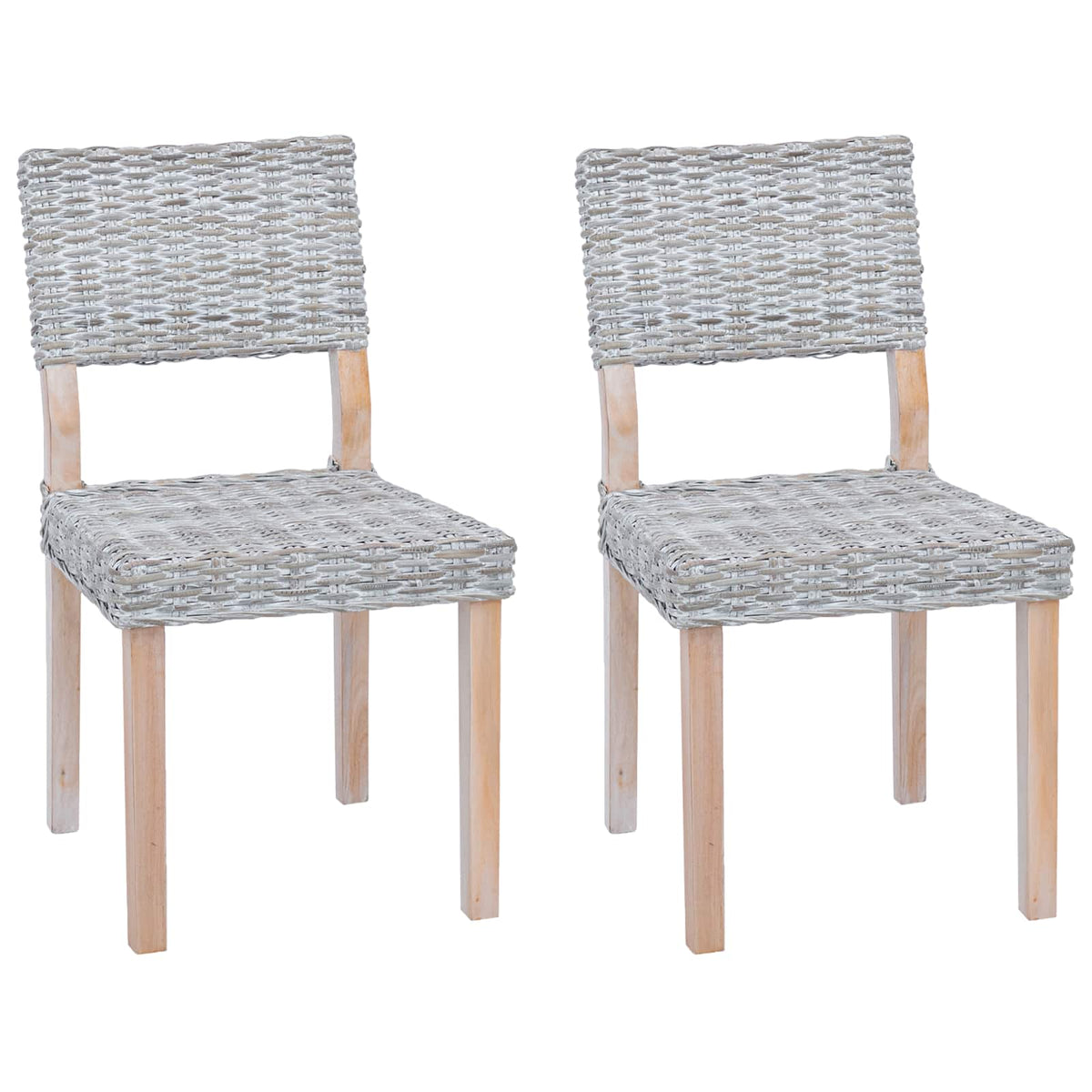 Spisestuestol GENDT 2 stk. Kubu rattan Hvidvask 46 x 55 x 84 cm