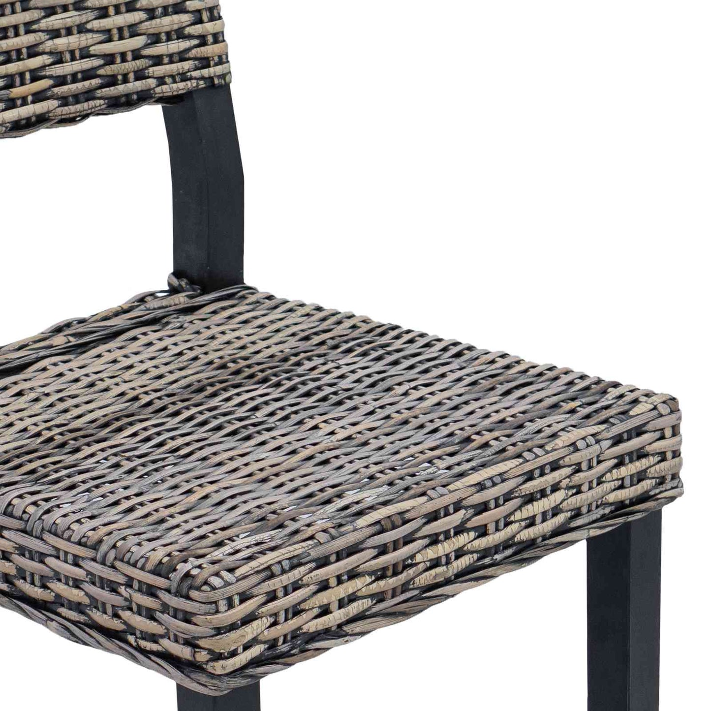 Spisestuestol GENDT 2 stk. Kubu rattan Sorte vask