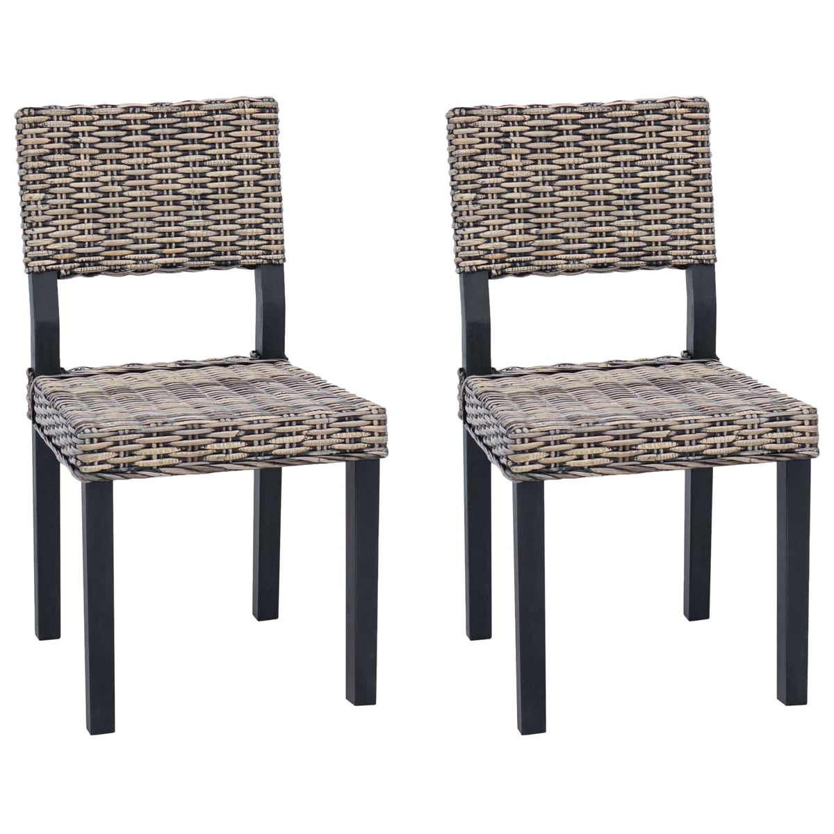 Spisestuestol GENDT 2 stk. Kubu rattan Sorte vask