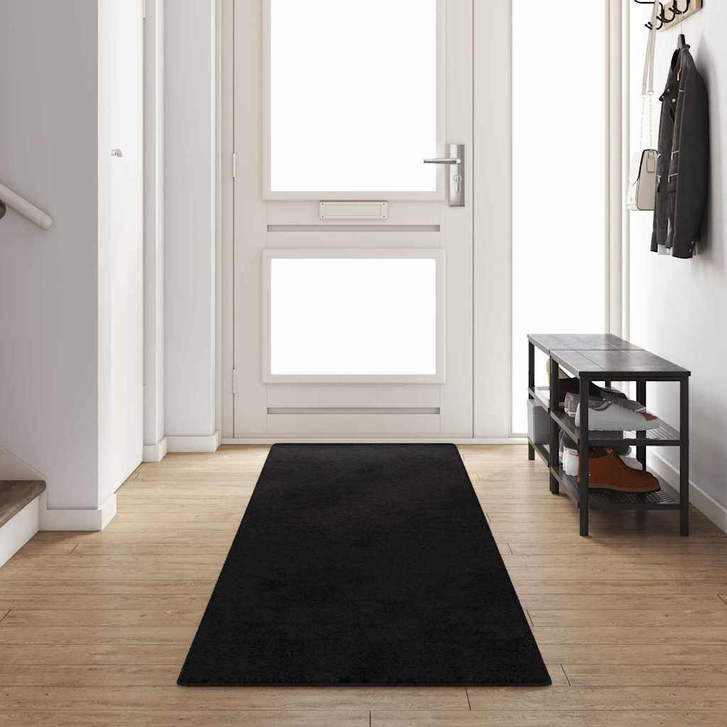 Tæppe Runner Sort 80 x 400 cm 100% Polypropylen Tuft