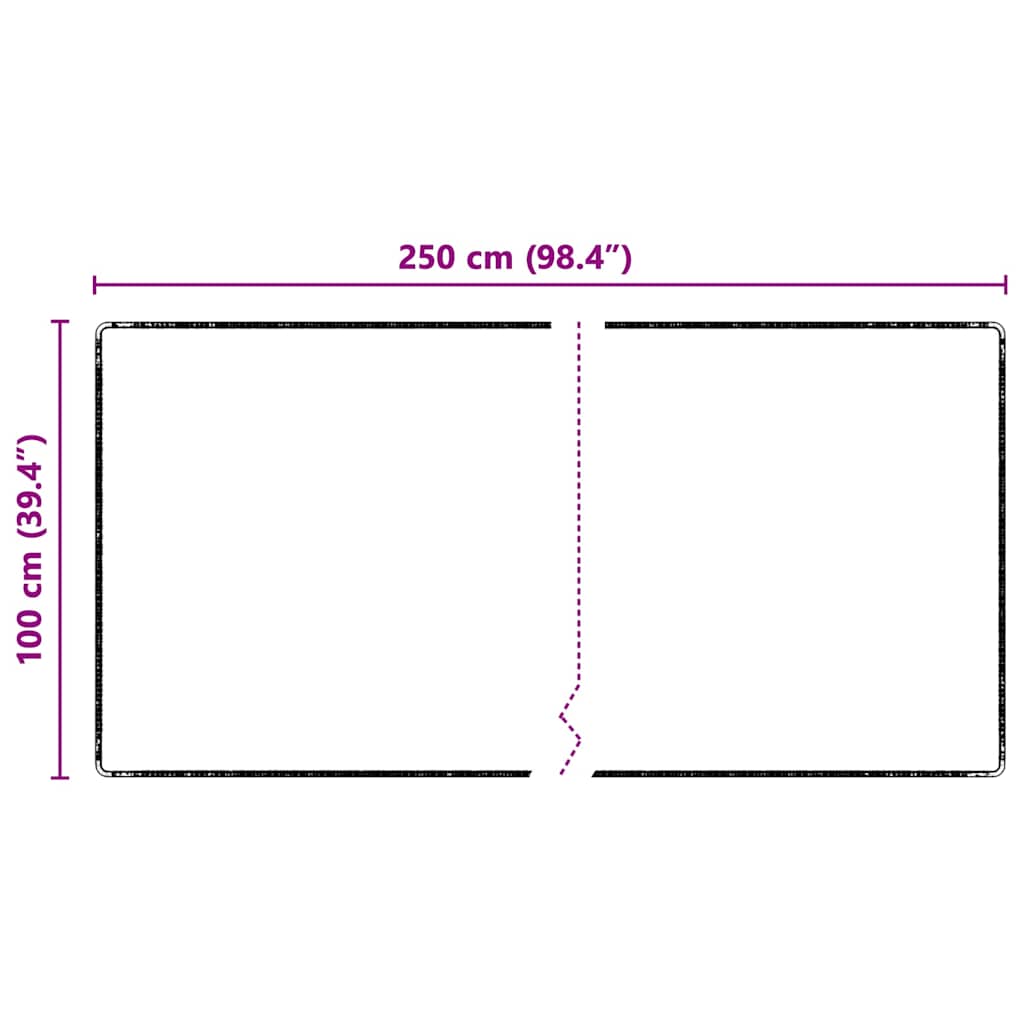 Tæppe Runner Sort 100 x 250 cm 100% Polypropylen Tuft