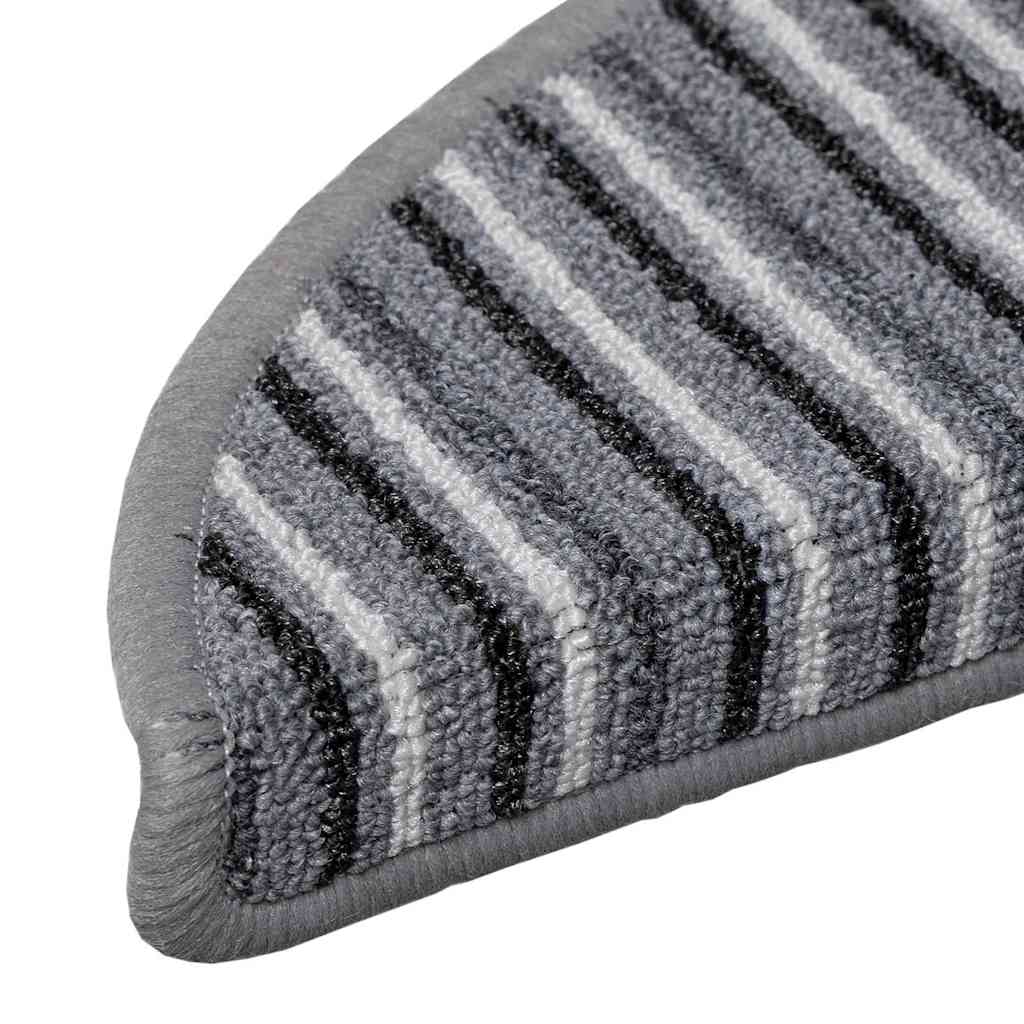 Selvklæbende Trappemåtter 15 stk. 56 x 17 x 3 cm Non-Slip Grå