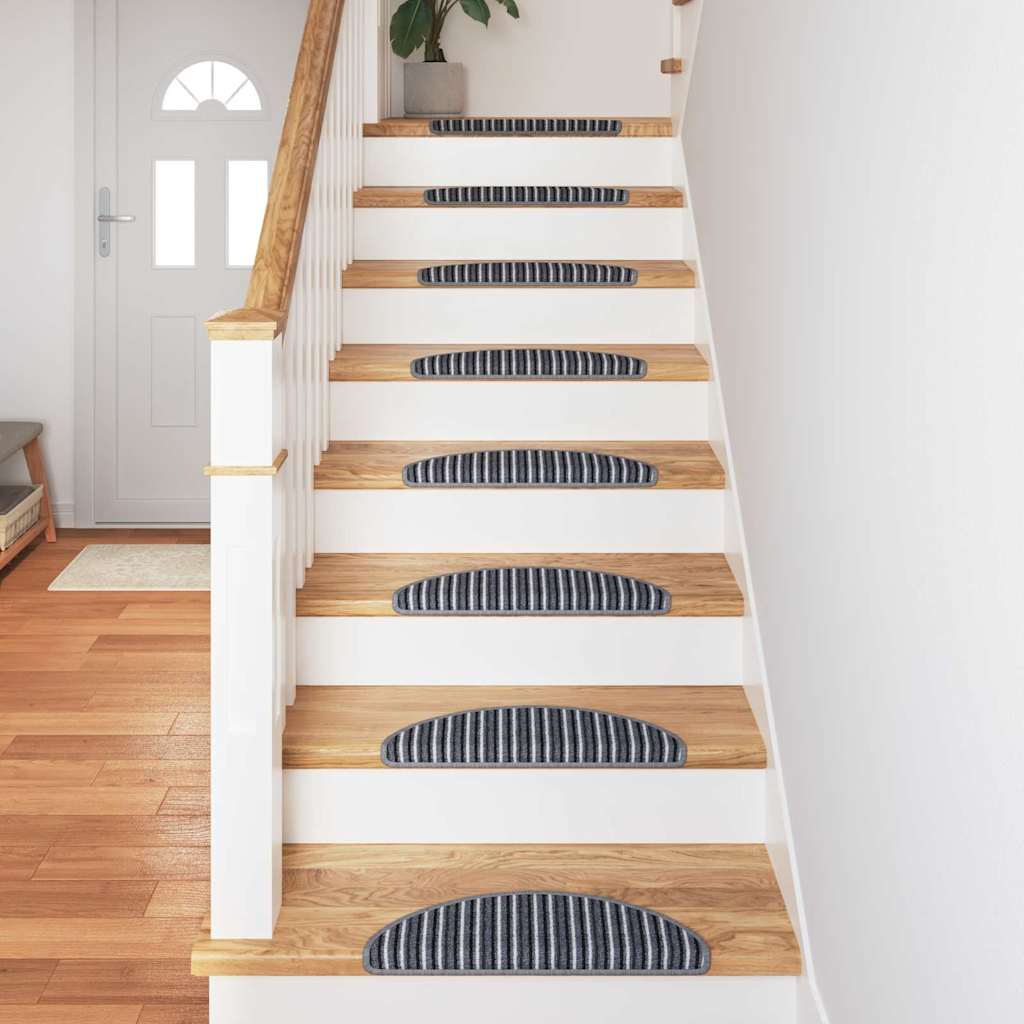 Selvklæbende Trappemåtter 15 stk. 56 x 17 x 3 cm Non-Slip Grå