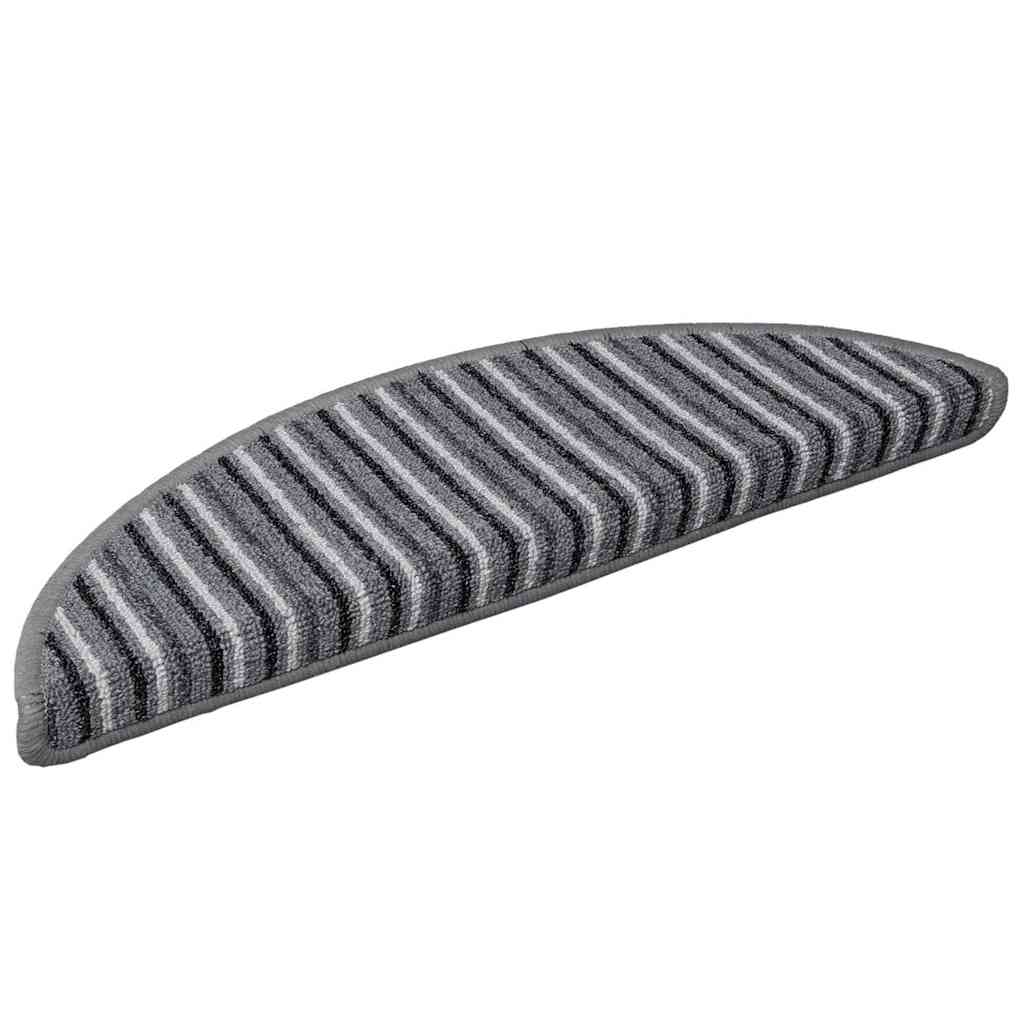 Selvklæbende Trappemåtter 15 stk. 56 x 17 x 3 cm Non-Slip Grå