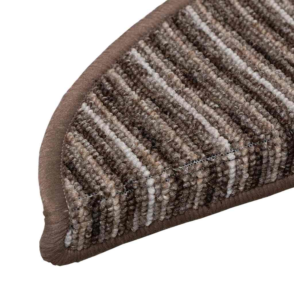 Selvklæbende Trappemåtter 15 stk. 56 x 17 x 3 cm Non-Slip Brun