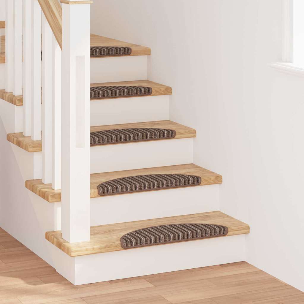 Selvklæbende Trappemåtter 15 stk. 56 x 17 x 3 cm Non-Slip Brun