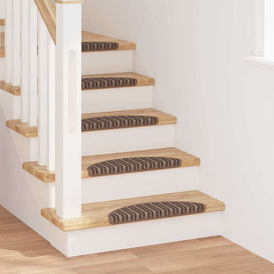 Selvklæbende Trappemåtter 15 stk. 56 x 17 x 3 cm Non-Slip Brun